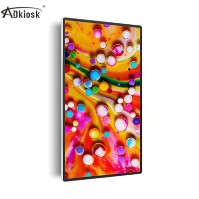 अल्ट्रा थिन वॉल माउंटेड डिजिटल साइनेज 21.5 इंच इंडोर 400cd/m2