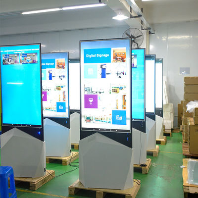 डबल साइडेड 55 इंच OLED डिजिटल साइनेज फ्लोर स्टैंड फ्लोर स्टैंडिंग डिजिटल साइनेज